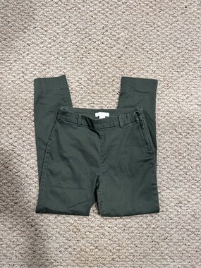 H&M Women's Dark Green Slim Chino Trousers